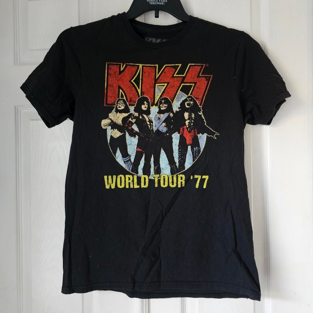 Kiss Band Rock Retro 80s 70s Black Tee